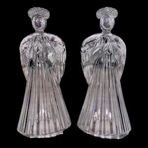 SET OF TWO LEAD CRYSTAL TAPER HOLDERS